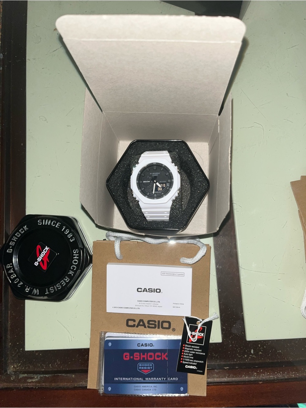 Casio G-Shock White and Black Dial Resin Watch